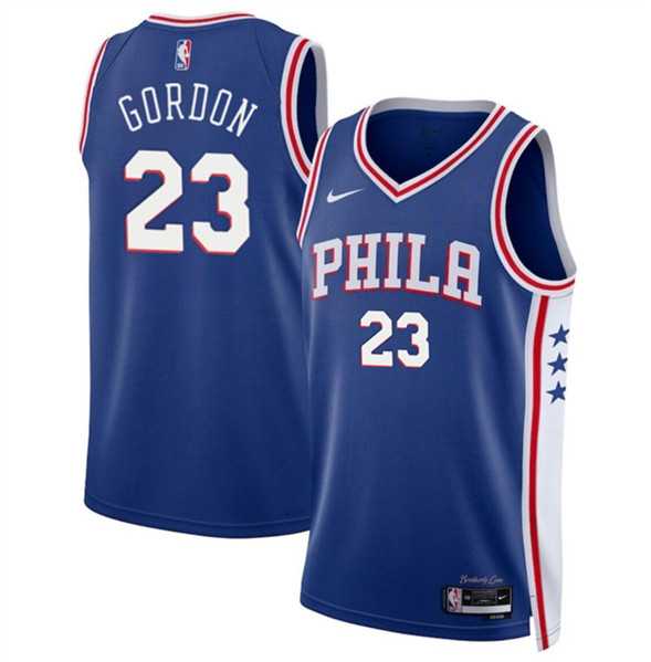 Men%27s Philadelphia 76ers #23 Eric Gordon Royal Icon Edition Stitched Jersey Dzhi